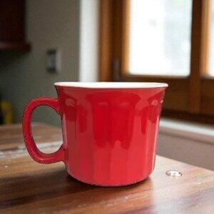 Royal Norfolk Red Ribbed Soup Mug 20 oz